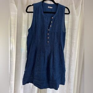 Faherty Navy Button-Front Tank Top